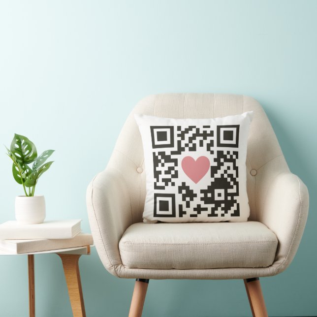 Cojín Decorativo Código de Amor QR (Silla)