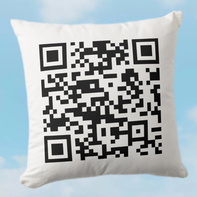 Cojín Decorativo Código QR creado al instante (introduciendo su URL (Subido por el creador)