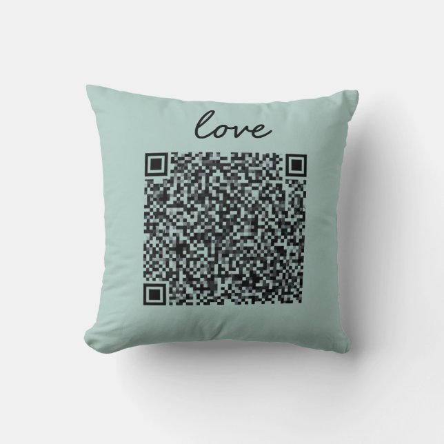 Cojín Decorativo Código QR de amor (Anverso)