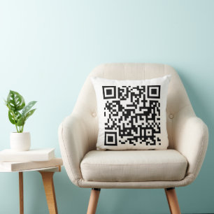 Cojín Decorativo Código QR Empresarial Corporativo Minimalista
