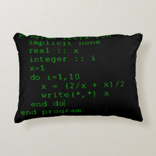 Cojín Decorativo Código verde del FORTRAN