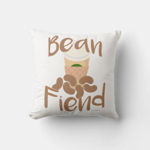 Cojín Decorativo Coffee Bean Fiend tan gracioso Java Junkie Slogan