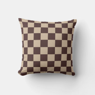 Cojín Decorativo Coffee Brown Checkerboard