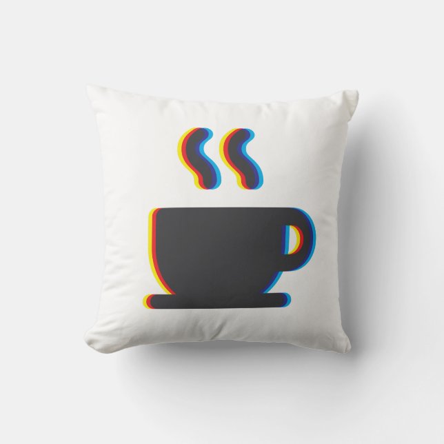 Cojín Decorativo Coffee Cup Glitch (Anverso)