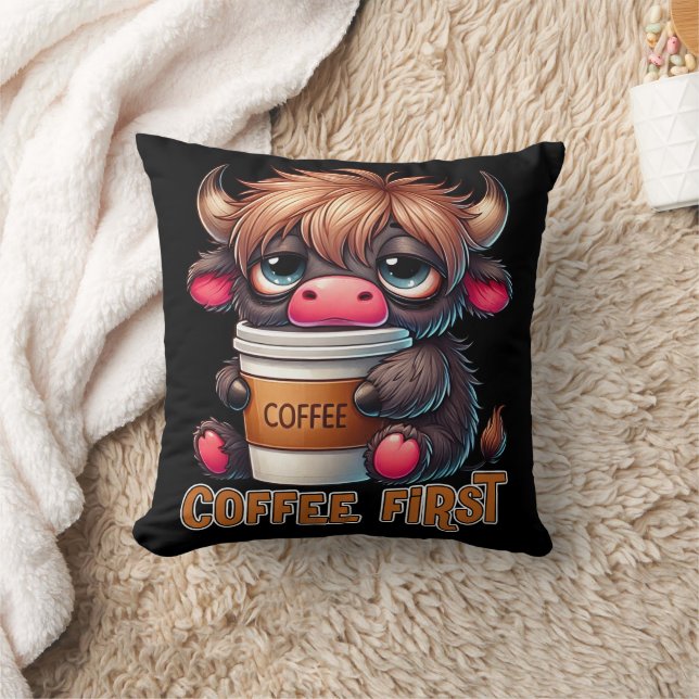 Cojín Decorativo Coffee First Coffee Lover Gifts  (Manta)