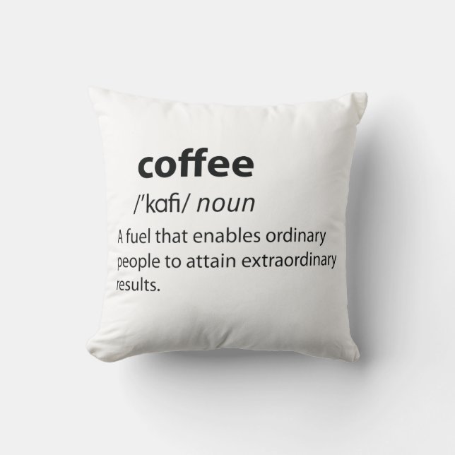 Cojín Decorativo Coffee Funny Dictionary Definition (Anverso)
