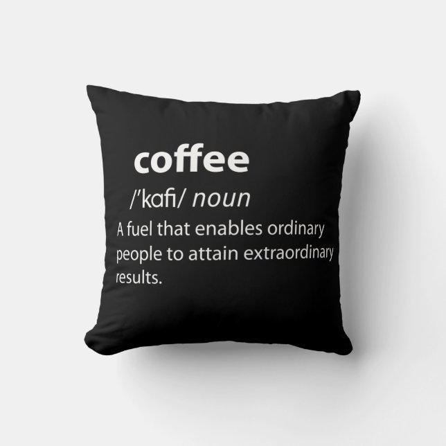 Cojín Decorativo Coffee Funny Dictionary Definition (Anverso)