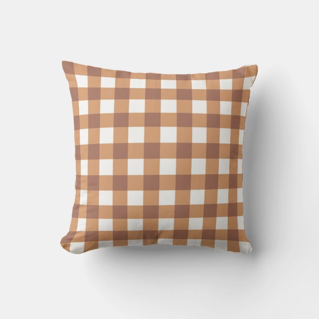Cojín decorativo Coffee Gingham Reversible (Anverso)