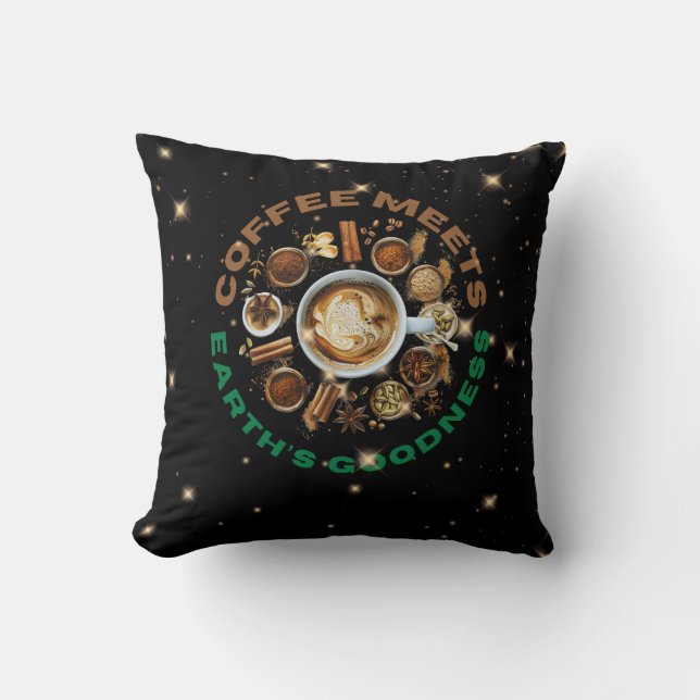 Cojín Decorativo Coffee Meets Earth’s Goodness – Botanical Starry  (Anverso)