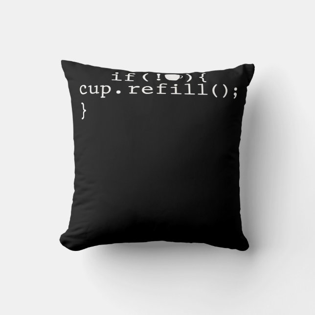 Cojín Decorativo Coffee Refill Smart Coding Software Engineer (Anverso)