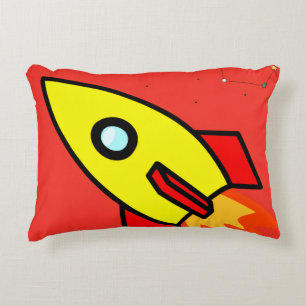 Cojín Decorativo Cohete de aventura espacial Personalizado colorido