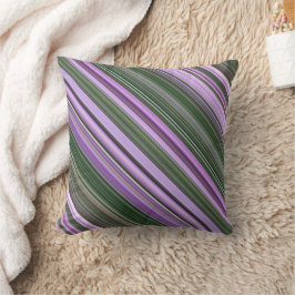 Cojín Decorativo Cohetes de Dama Morado y Verde a Rayas