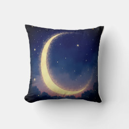 Cojín Decorativo "Cojín decorativo Starry Crescent Moon - Acogedor