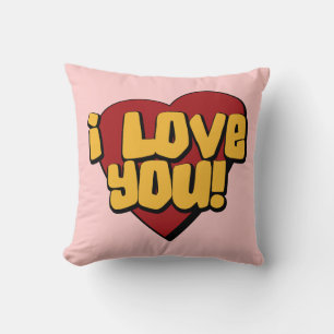 Cojín Decorativo Cojín, Te Amo Corazón, Amarillo Rojo Rosa