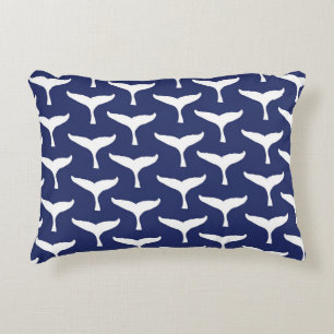 Cojín Decorativo Cola de ballena blanca animal marino océano azul m