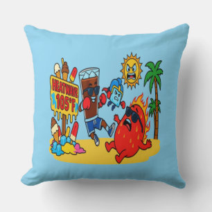 Cojín Decorativo Cola Helada Boxeo vs Ola de Calor de Verano Arte