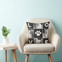 Colage de fotos de amor de gato blanco y negro