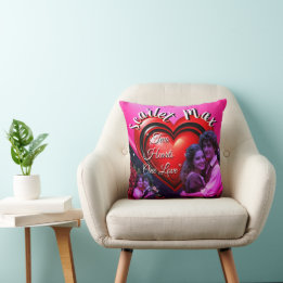 Cojín Decorativo Colage de Fotos del Día de San Valentín Corazones 