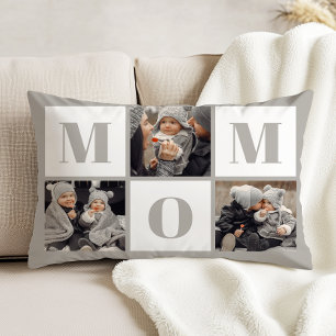 Cojín Decorativo Colage de fotos Mamá 3 Gris