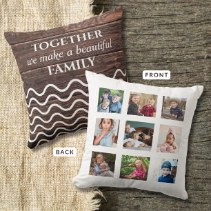 Cojín Decorativo Colage de fotos personalizado 9 Familia Cita Mader