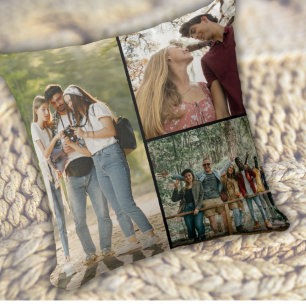 Cojín Decorativo Colage de Fotos Regalo Moderno para Familiares y A