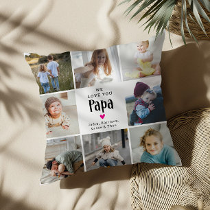 Cojín Decorativo Colage de Fotos 'Te Amamos Papá' Adorable