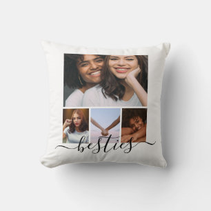 Cojín Decorativo Colage de fotos y texto personalizado Amigos