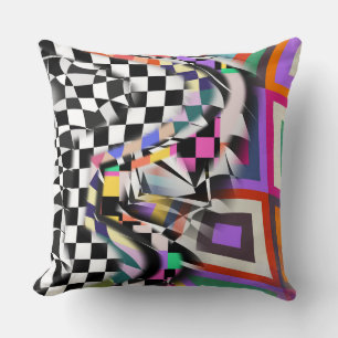 Cojín Decorativo Colage geométrico de patrón textil abstracto