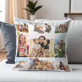 Cojín Decorativo Colaje de 9 fotos personalizado