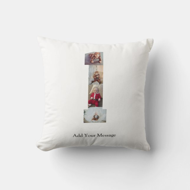 Cojín Decorativo Colaje de fotos en blanco y negro número 1 (Anverso)