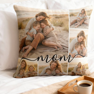 Cojín Decorativo Colaje de Fotos Familiar Recuerdo de Madre