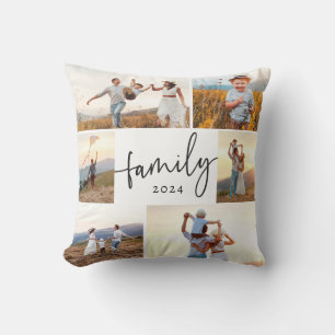 Cojín Decorativo Colaje de Fotos Familiares