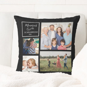 Cojín Decorativo Colaje de fotos personalizado 4 Moderno Familia