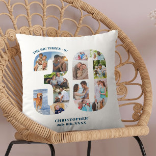 Cojín Decorativo Colaje de Fotos Regalo Personalizado Cumpleaños 30