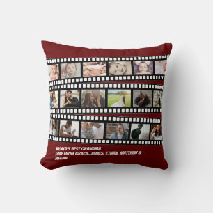 Cojín Decorativo Colaje de fotos tira de película personalizado DIY