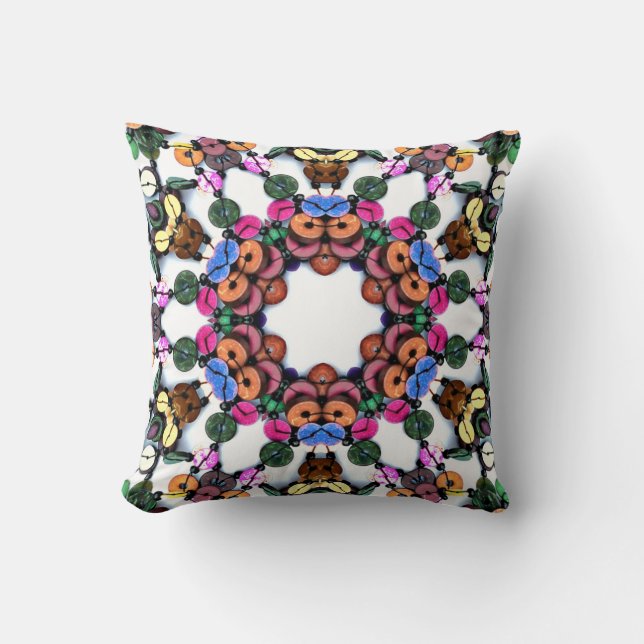 Cojín Decorativo Colas de madera Boho (Anverso)