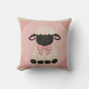 Cojín Decorativo Colcha de cordero rosa