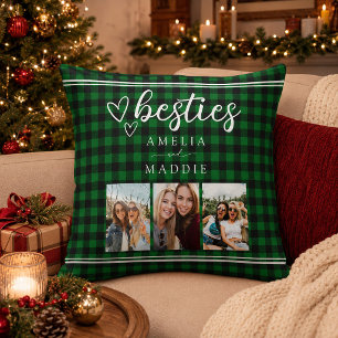 Cojín Decorativo Colcha de fotos de la mejor amiga con cuadros de b