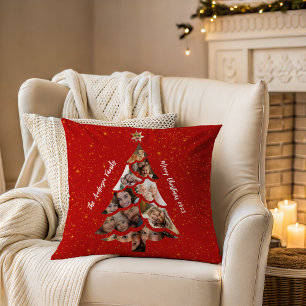 Cojín Decorativo Colcha de Navidad con árbol de Navidad fotográfico