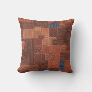 Cojín Decorativo Colcha de parches Boro Persimmon óxido Sashiko
