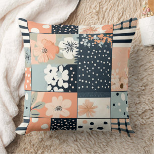 Cojín Decorativo Colcha Floral de Parche Vintage en Tono Pastel Sua