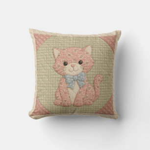 Cojín Decorativo Colcha Gatito Rosa