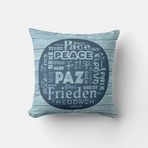 Cojín Decorativo Colchón beachcomber, paz en varios idiomas