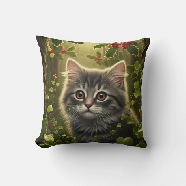 Cojín Decorativo Colchón de Navidades de gato (Anverso)