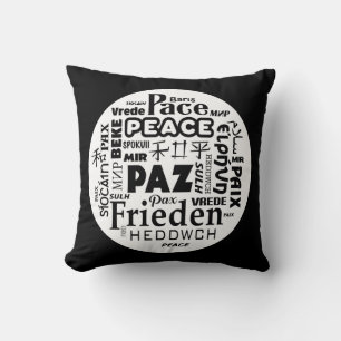 Cojín Decorativo Colchón/paz de lanzamiento gris/blanco en varios i