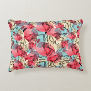 Cojín Decorativo Cold Warm Watercolor Floral Geométrico