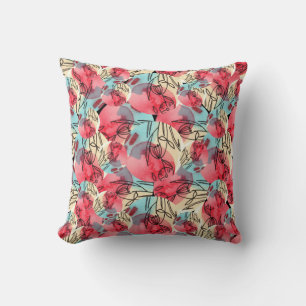 Cojín Decorativo Cold Warm Watercolor Floral Geométrico