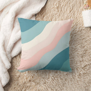 Cojín Decorativo Colección abstracta moderna de rosa pálido y menta