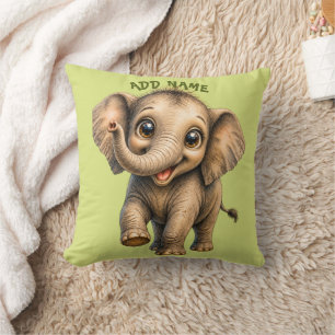 Cojín Decorativo Colección de animales bebés activos lindos Elefant