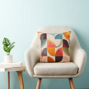 Cojín Decorativo Colección de cuadrados abstractos retro popular